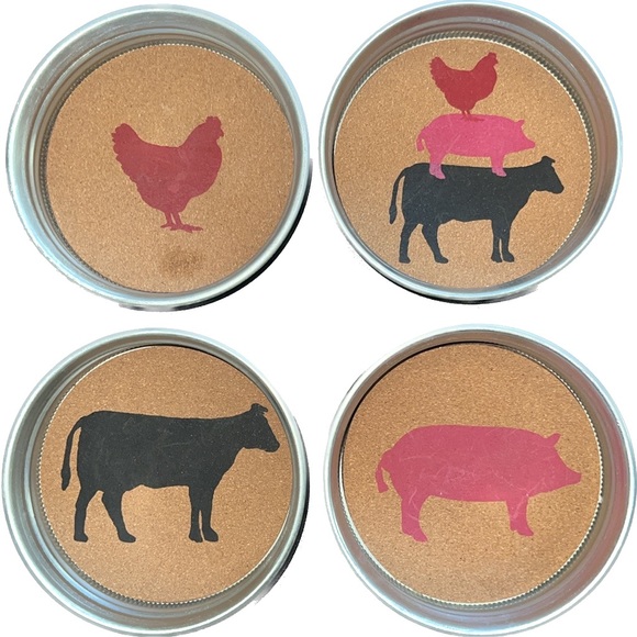 Farm Fresh collection: X-L cotton dish towels silhouetted rooster/pig/cow-NWT - Picture 9 of 16